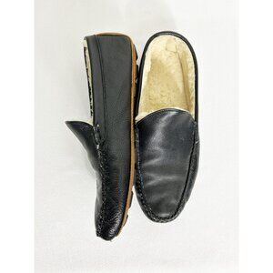 Allen Edmonds Banff Leather Fleece Driving Slipper in Black - Sz 11D